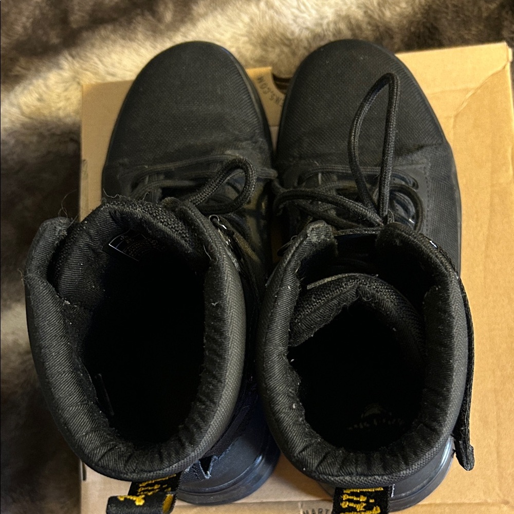 Dr. Martens Black High-Top Lace-Up Ankle Boots with Strap - Picture 12 of 15